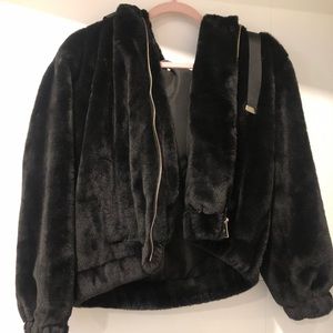 Zara faux fur hoodie